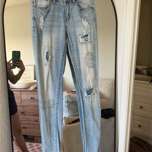 Cotton On Light Blue Distressed Skinny Jeans